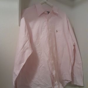 Ralph Lauren Pink & White Striped Dress Shirt.